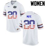 Women's Florida Gators #20 Marcus Maye NCAA Nike White USA Flag Fashion Authentic Stitched College Football Jersey INC2762WC